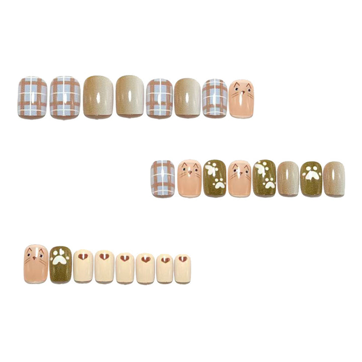 Artificial Nail Set with Playful Animal Designs Bowlift