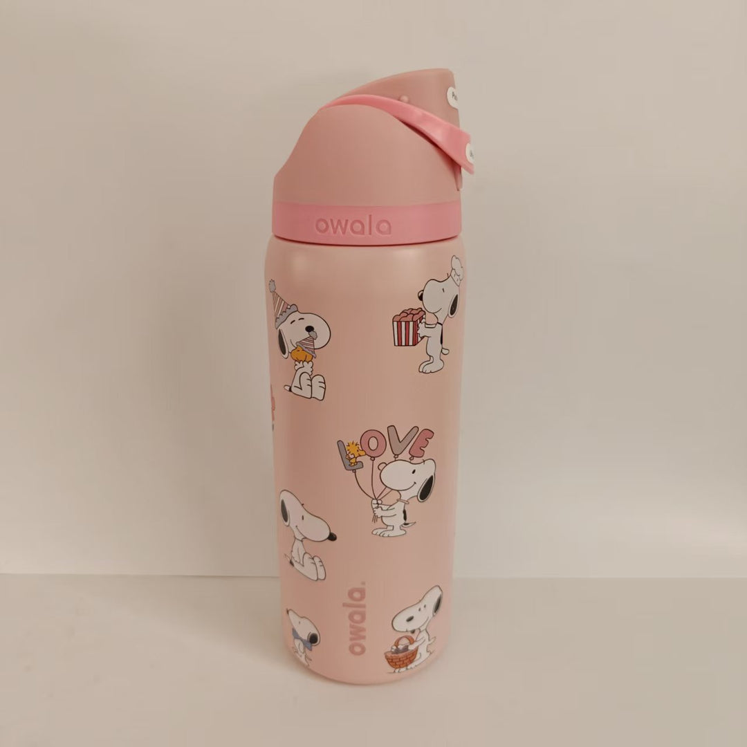 Double-Wall Vacuum Insulated Stainless Steel Travel Bottle With Flip Straw Leakproof Lid And Character Print