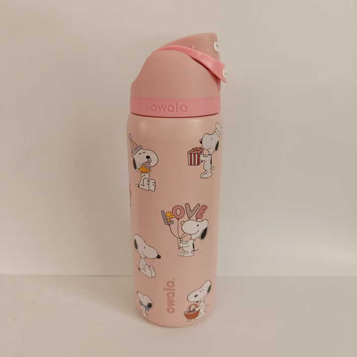 Double-Wall Vacuum Insulated Stainless Steel Travel Bottle With Flip Straw Leakproof Lid And Character Print