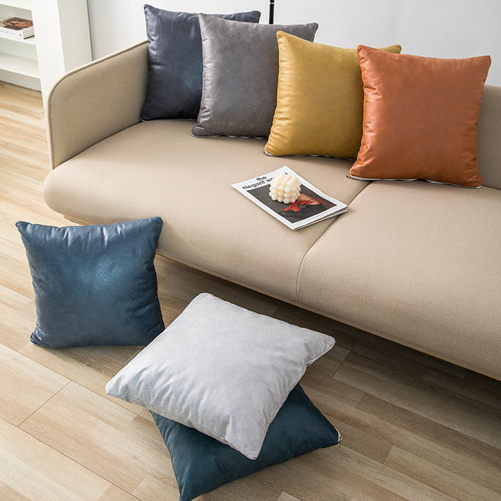 Square Textured Linen Cushion Cover With Hidden Zipper And Removable Insert Support