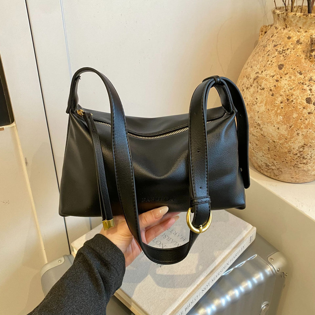 Sleek Modern Leather Shoulder Bag Bowlift