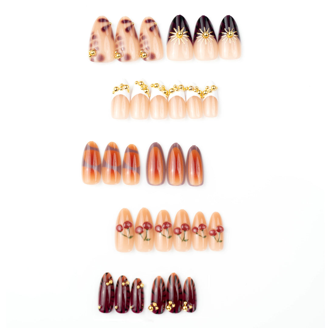 Decorative Resin Press-On Nail Art Set Bowlift
