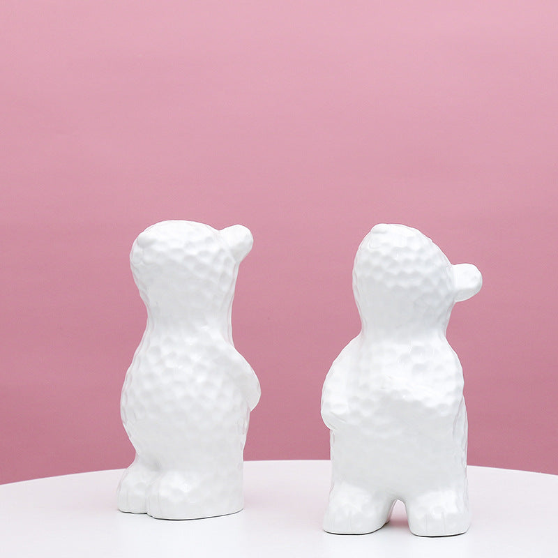 Decorative Ceramic Bear Figurine Bowlift
