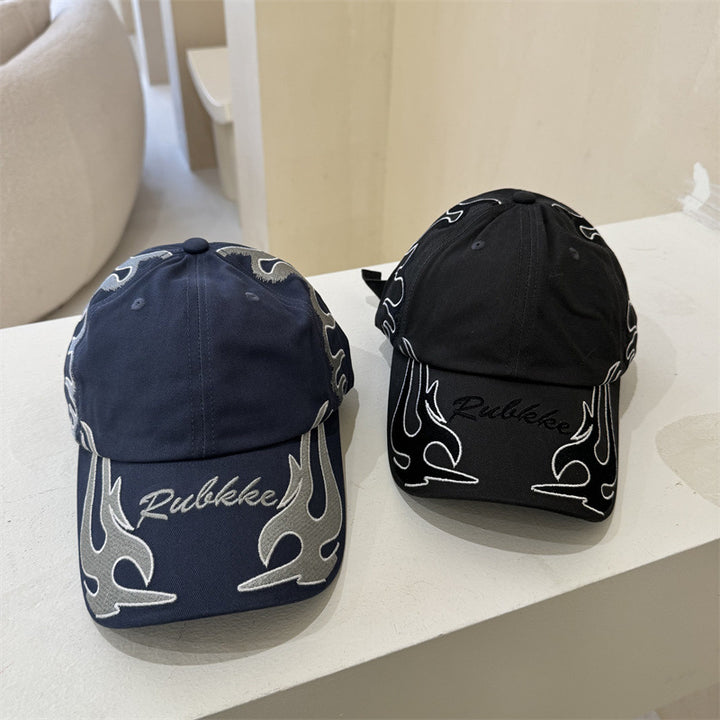 Men's Graphic Flame-Embroidered Baseball Cap Bowlift