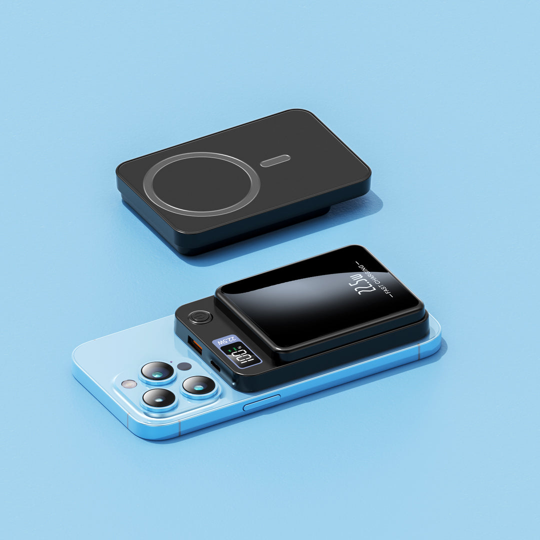 Portable fast-charge power bank with LED display and wireless charging function Bowlift