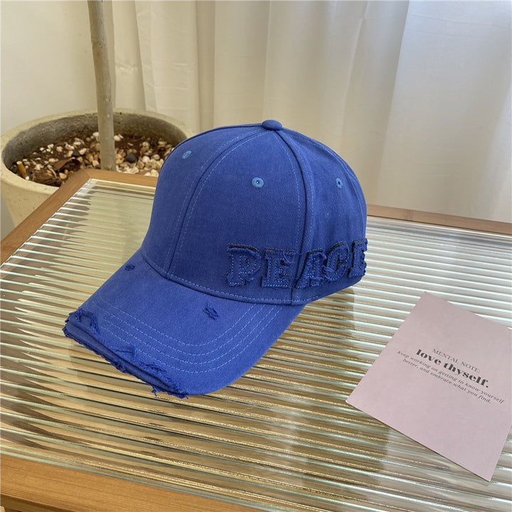 Women's Distressed Graphic Peace Baseball Cap Bowlift