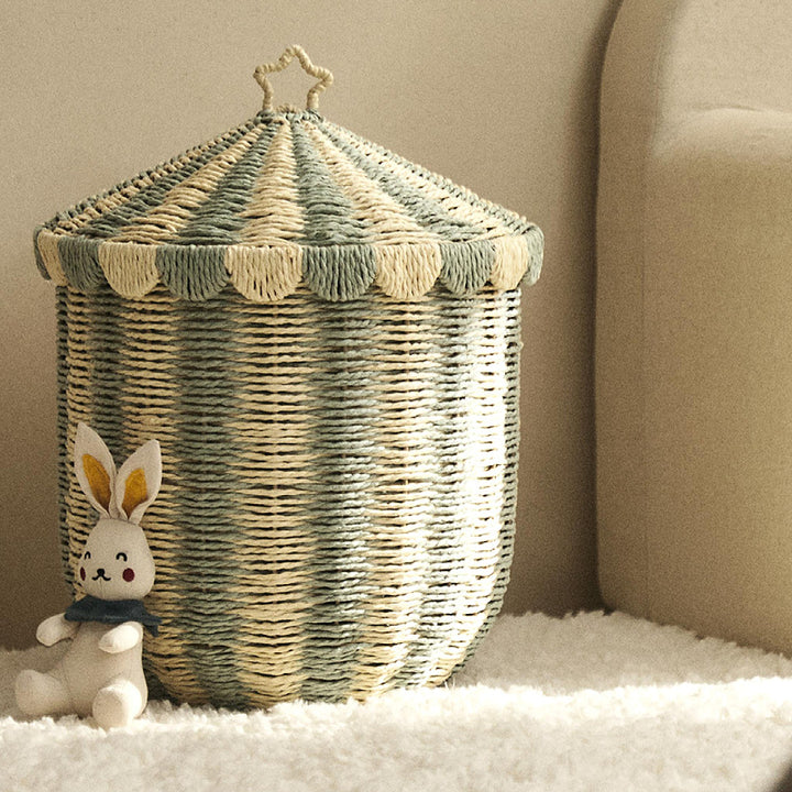 Decorative Woven Storage Canister Bowlift