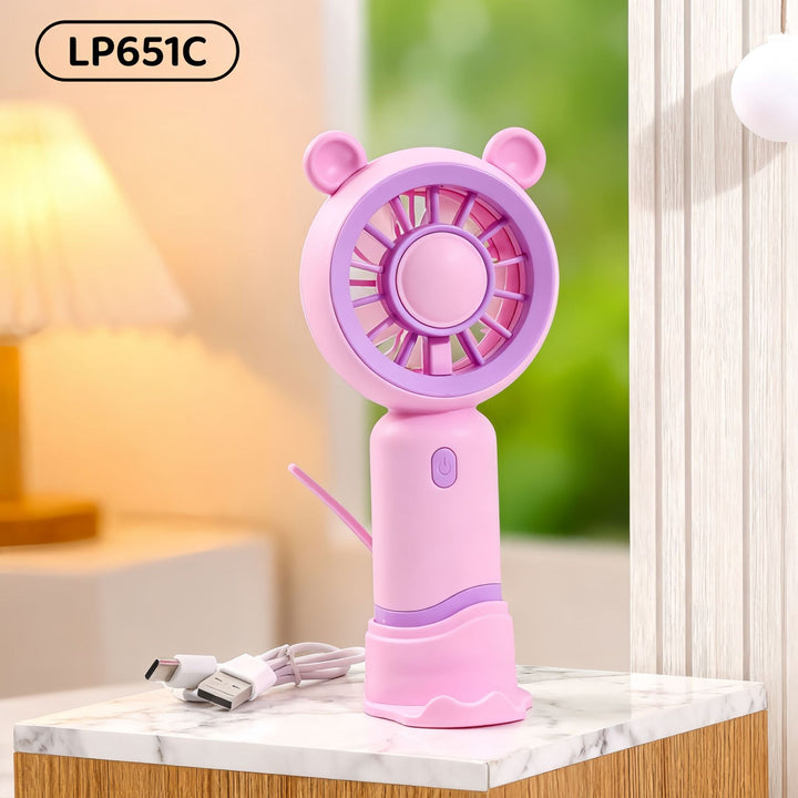 Women's portable hand fan with cute cat design Bowlift