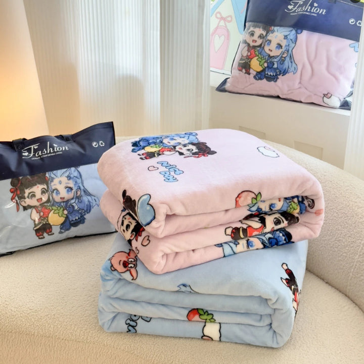 Cartoon-Themed Soft Fleece Throw