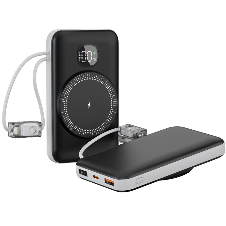 Portable power bank with integrated inductive fast charging function and LED charging status indicator Bowlift