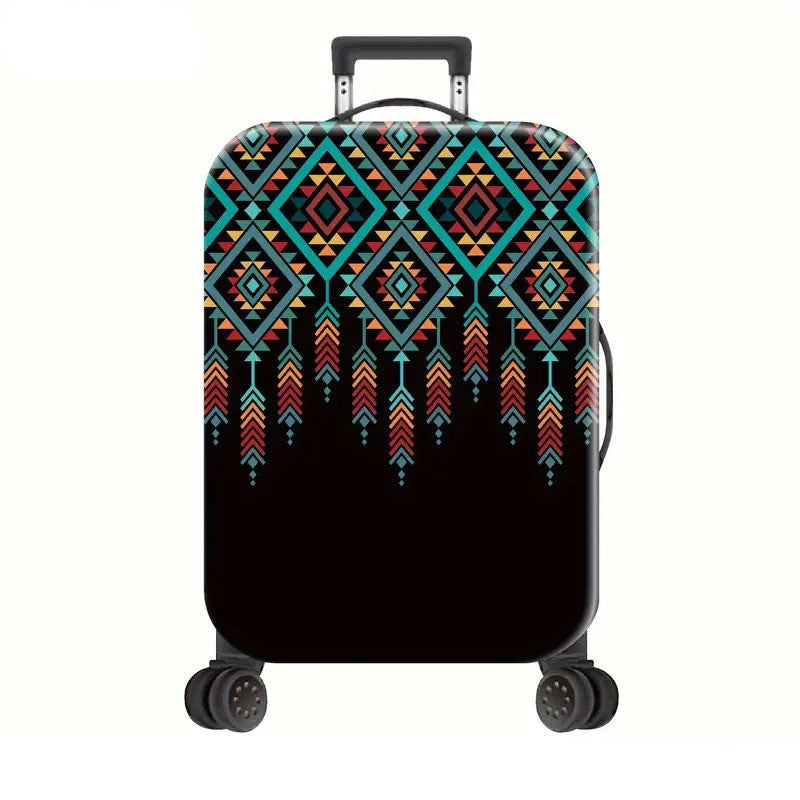 Unisex Hard Shell Suitcase with Creative Geometric Pattern Bowlift