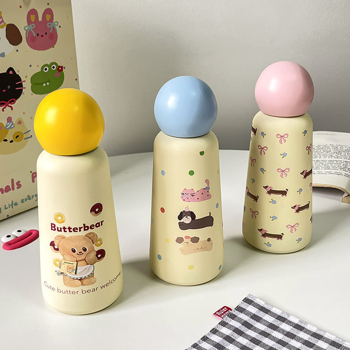 Ladies Insulated Drinking Bottle with Fun Animal Design and Ergonomic Design Bowlift