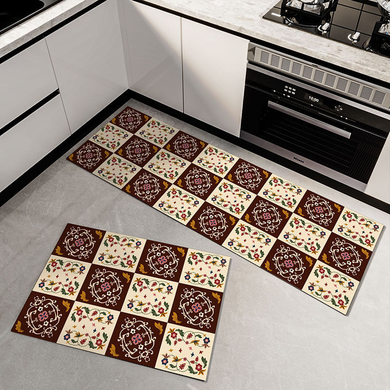 Floral Patterned Kitchen Runner Mat Bowlift