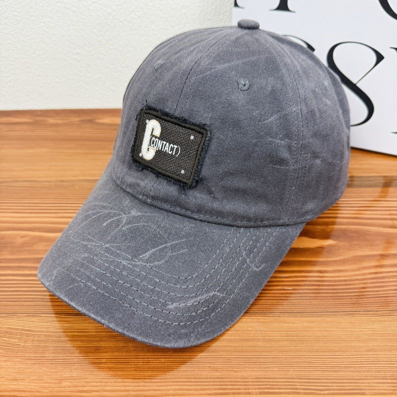 Men's Vintage-Inspired Distressed Cap Bowlift