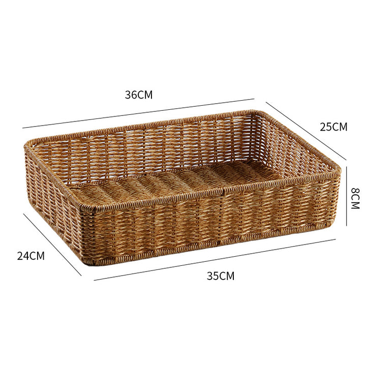 Handcrafted Rectangular Wicker Storage Bin Bowlift