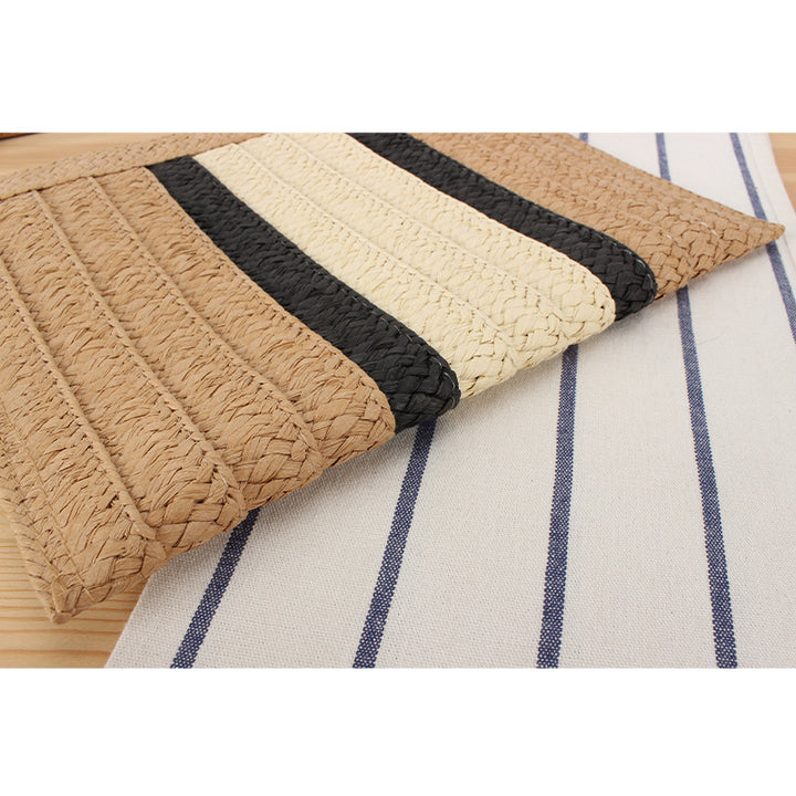 Handbag Made of Woven Material with Stylish Stripe Pattern Bowlift