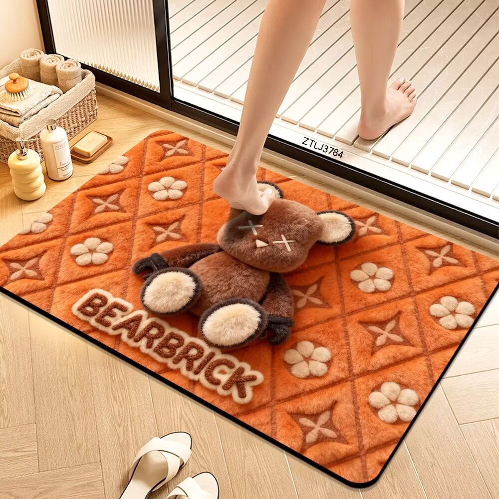 Plush Cartoon Themed Bath Mat Bowlift