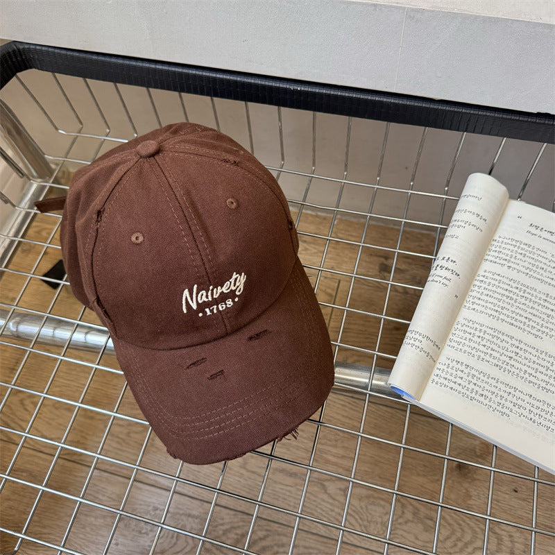 Men's Distressed Cotton Baseball Hat Bowlift