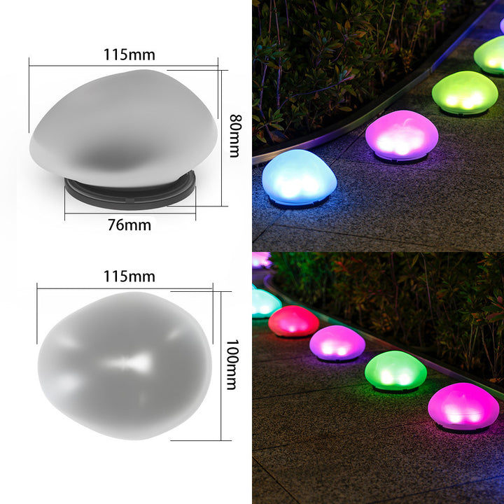 Rechargeable LED Pebble Pathway Lights Waterproof Garden Accent Bowlift