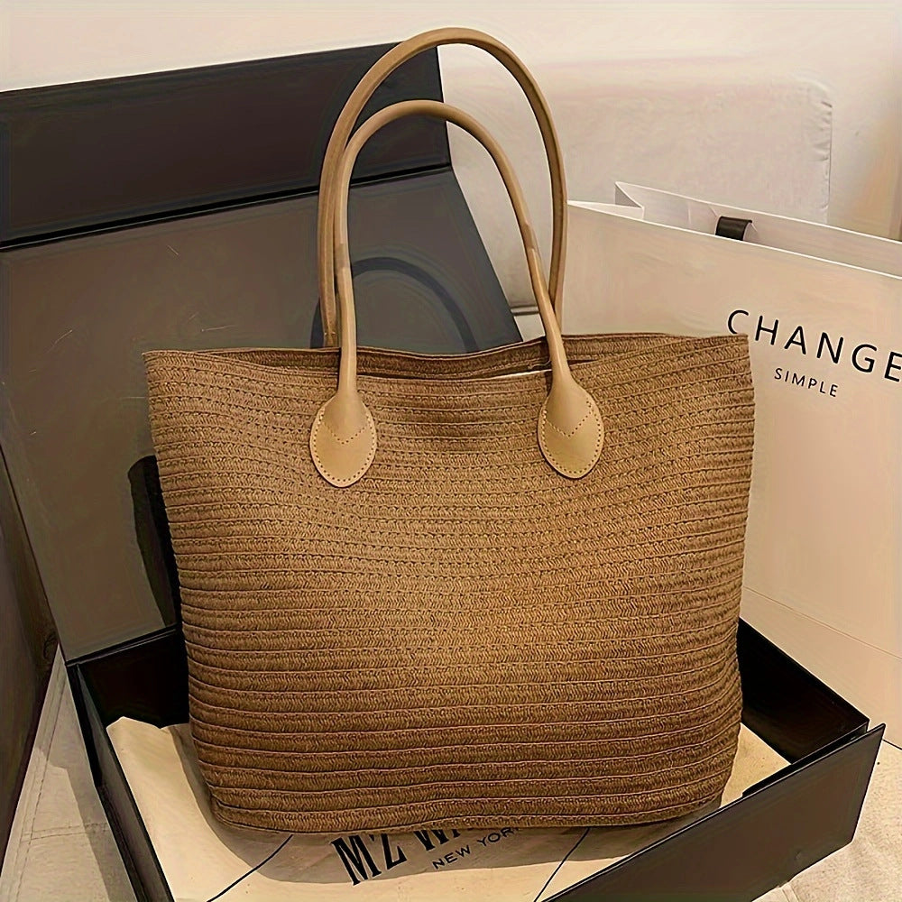 Spacious Tote Bag Made of Braided Natural Material Bowlift