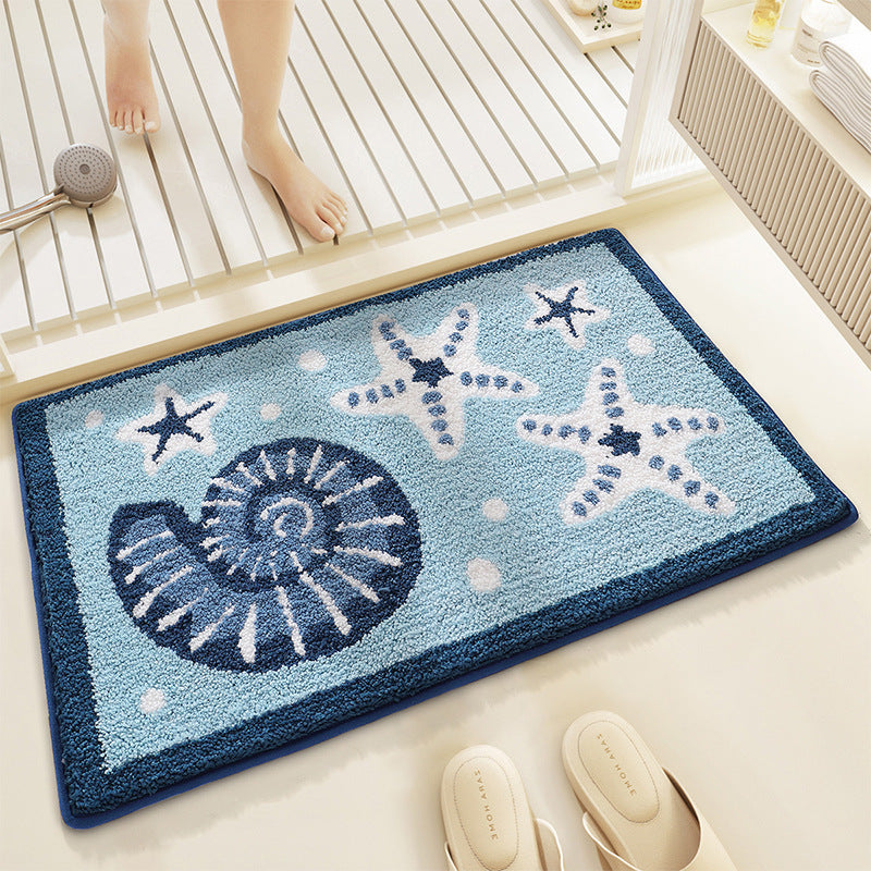Coastal-Themed Bath Mat Bowlift