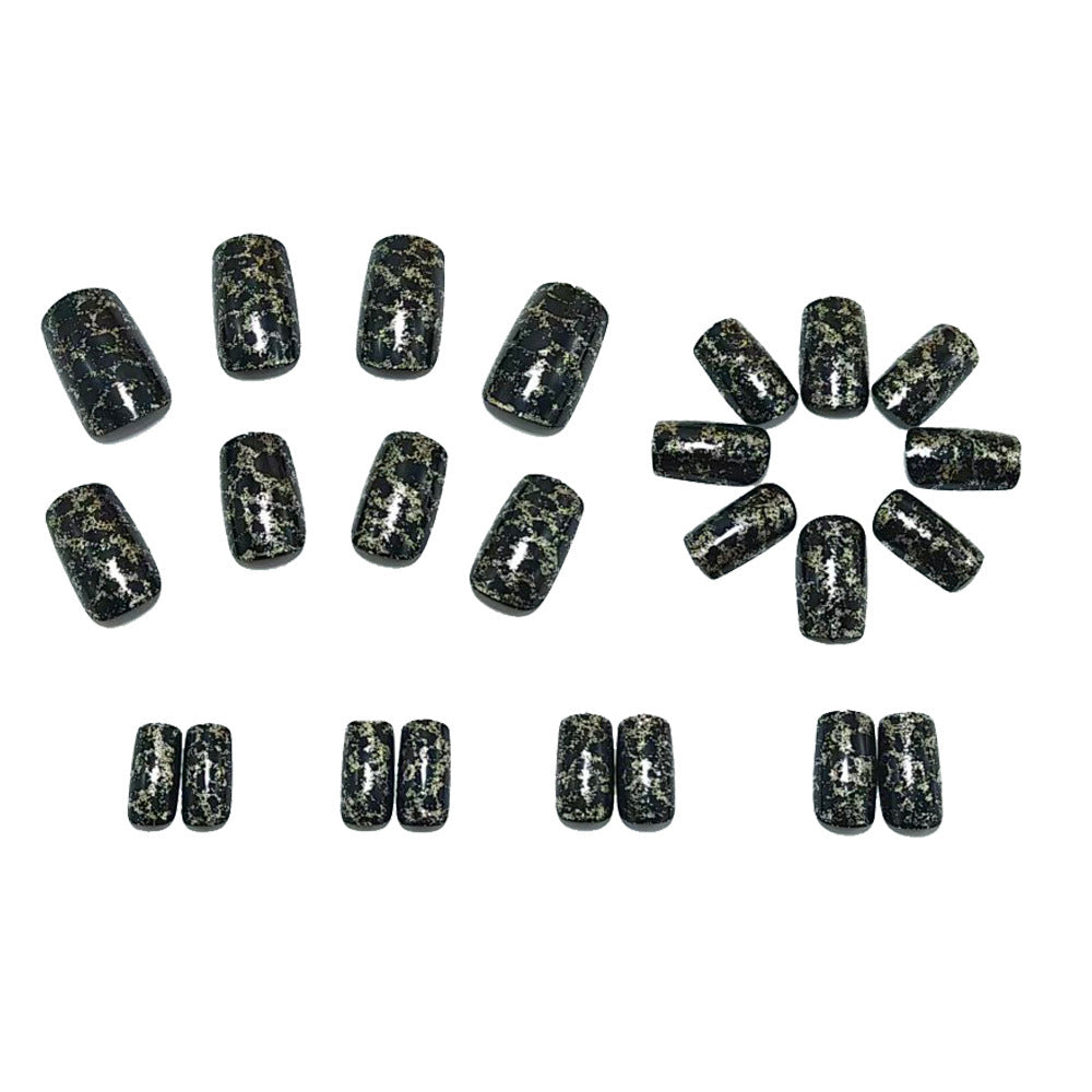 Glamorous artificial nail set with leopard pattern Bowlift