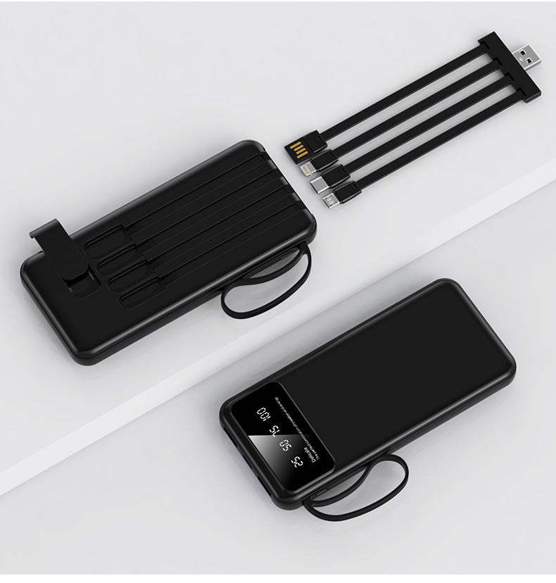 Multifunctional power bank with integrated charging cables Bowlift