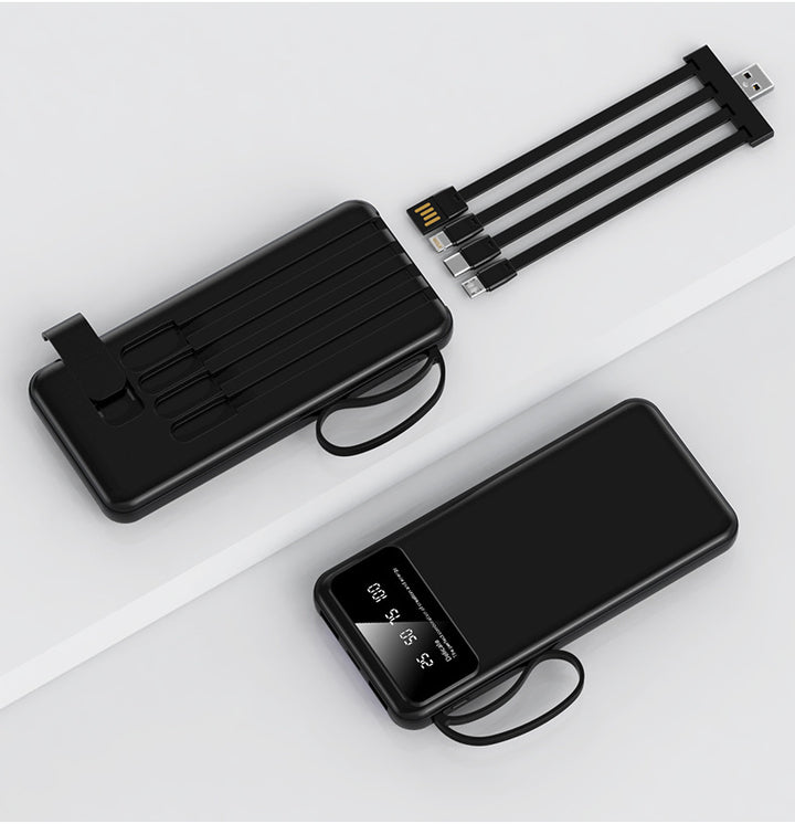 Multifunctional power bank with integrated charging cables Bowlift