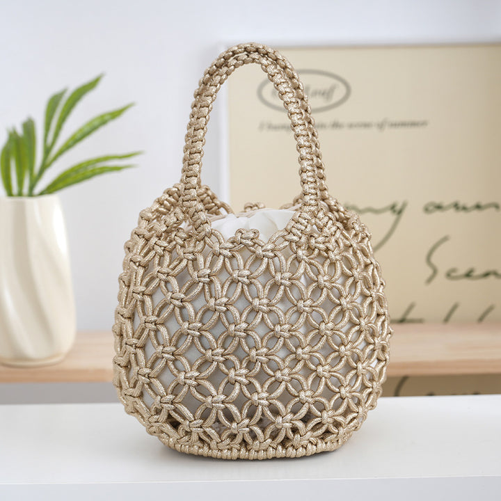 Handcrafted Shopper Bag Made of Fine Macramé Bowlift