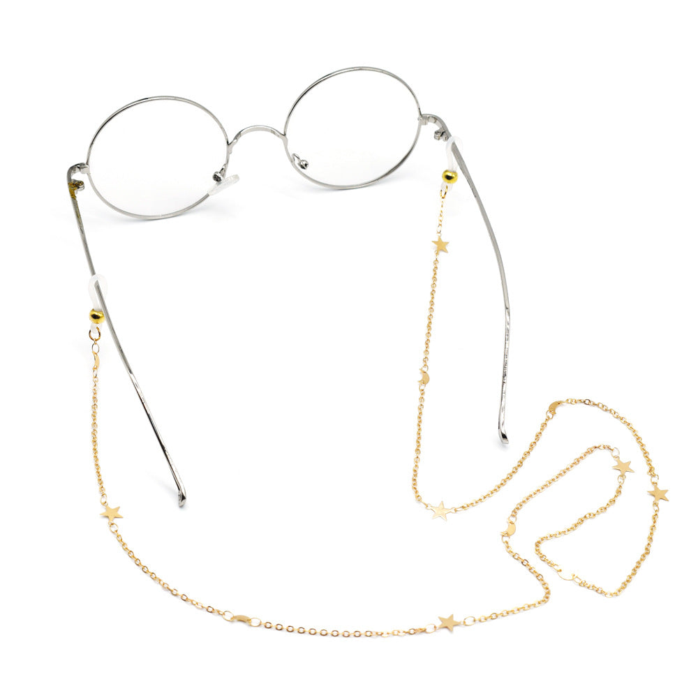 Stylish Star-Detail Eyewear Chain Bowlift