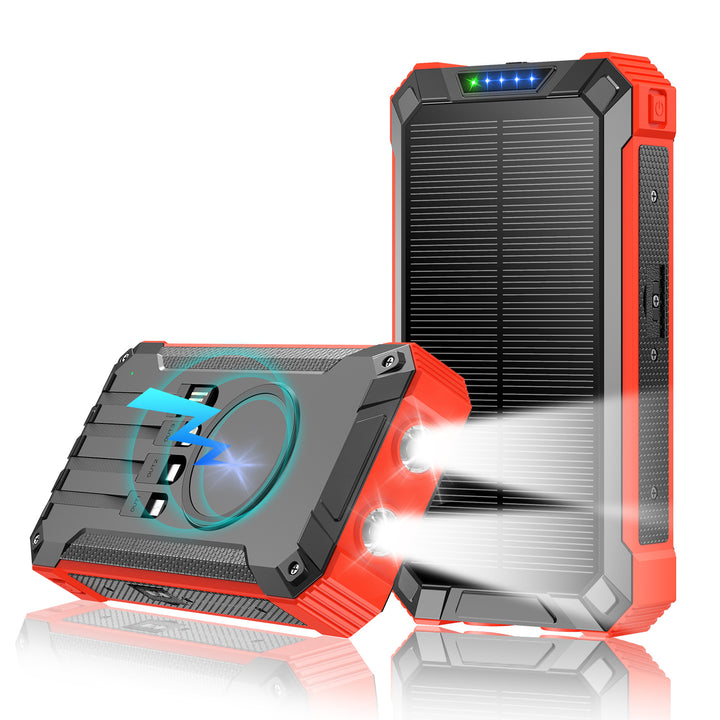 High-performance solar power bank with double LED light and fast charging function Bowlift