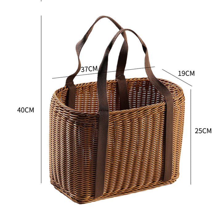 Unisex Robust braided shopping basket with comfortable fabric handles Bowlift