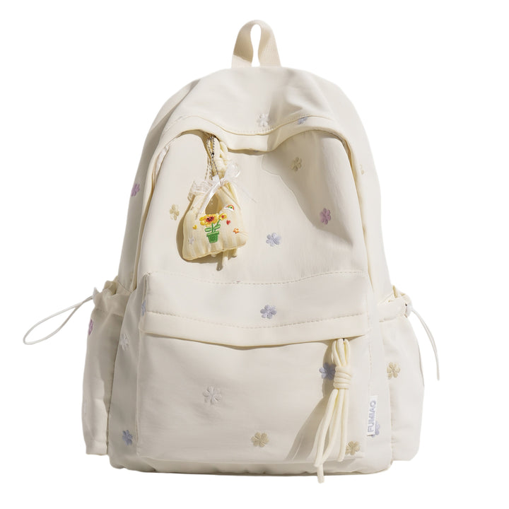 Embroidered Floral Print Backpack Bowlift