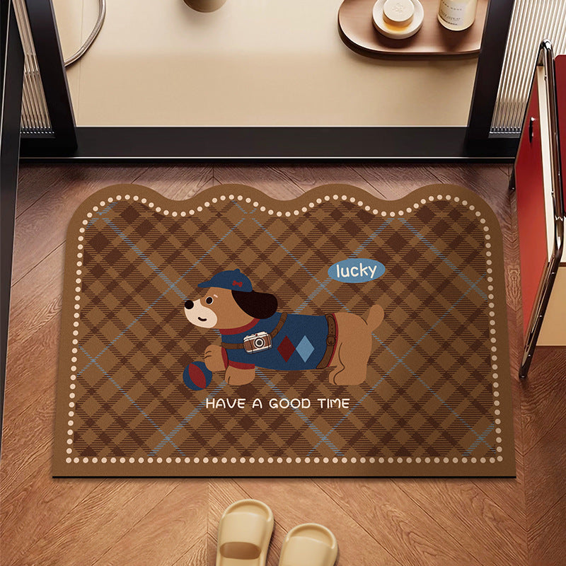 Playful Dog-Themed Floor Mat Bowlift