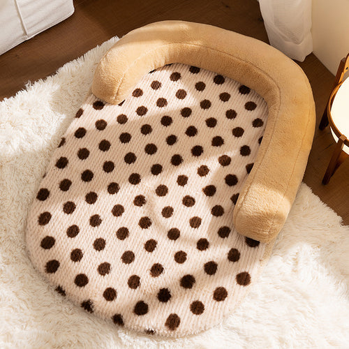 Cozy Dot-Patterned Dog Bed