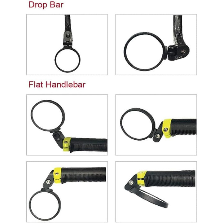 adjustable bicycle bar-end convex safety mirrors with full swivel and anti-glare glass Bowlift