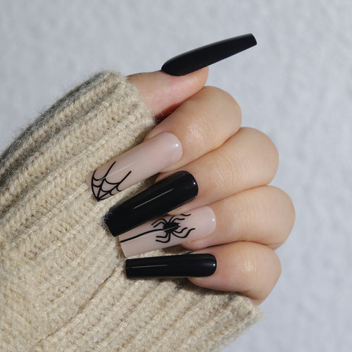 Artistic Spider-Themed Press-On Nails Bowlift