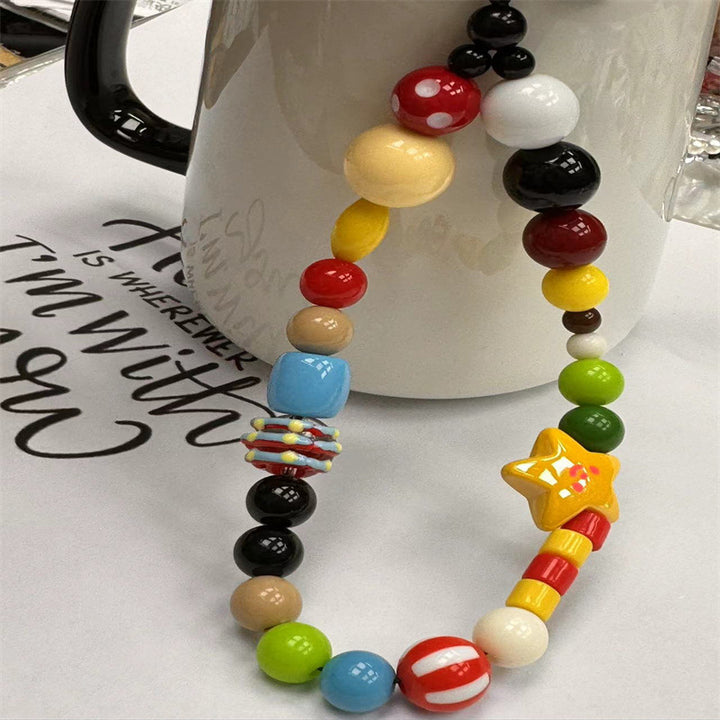 Colorful Decorative Beaded Phone Lanyard Bowlift