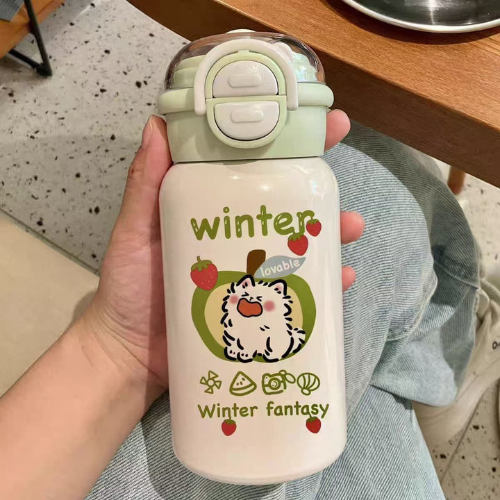 Ladies creative and functional water bottle with leak-proof lid Bowlift