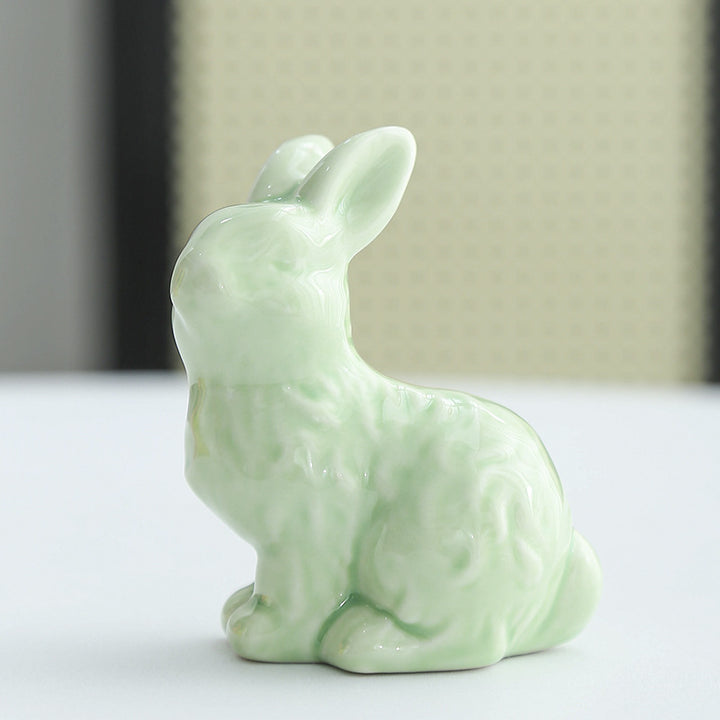 Whimsical Ceramic Rabbit Sculpture Bowlift
