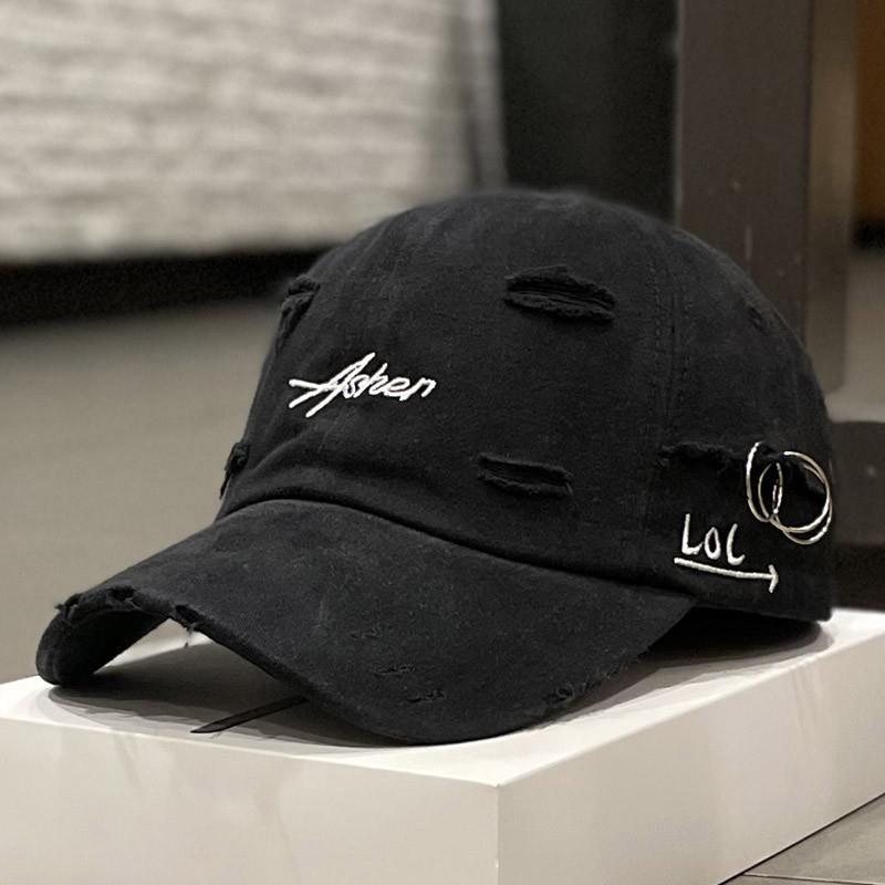 Men's Distressed Denim Cap Bowlift