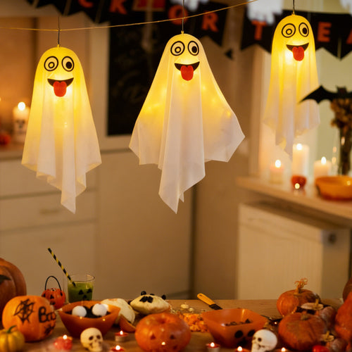 Decorative Halloween Ghost Figure with LED Lighting