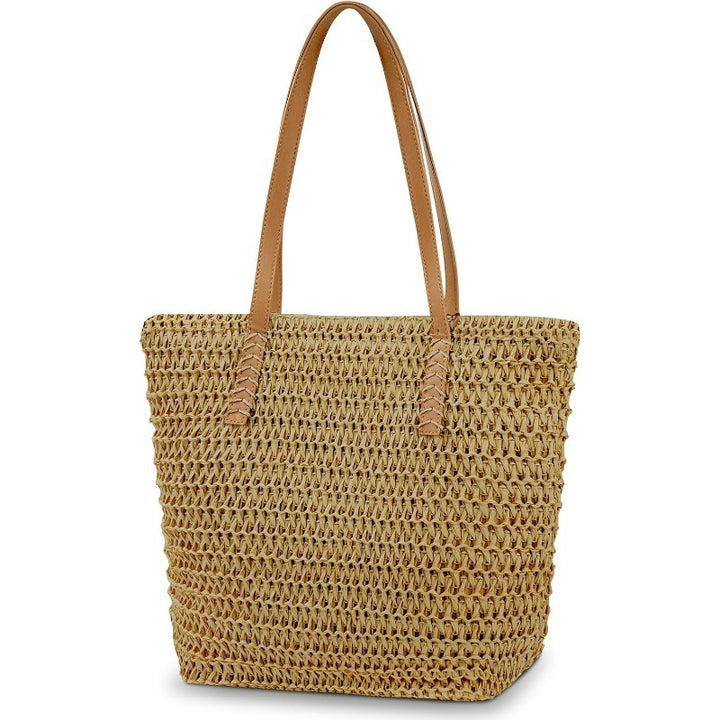 Elegant and Versatile Beach Bag with Leather Handles Bowlift