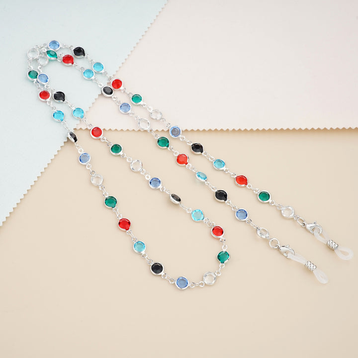Gemstone-Accented Eyewear Chain Bowlift
