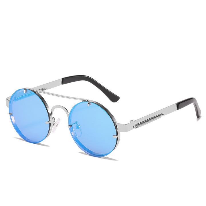Women's round designer sunglasses with innovative metal frame and protective lenses Bowlift