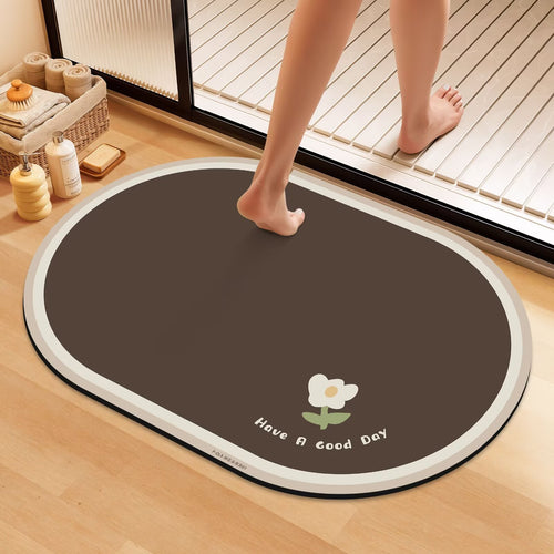 Artistic Floral Bath Mat Bowlift