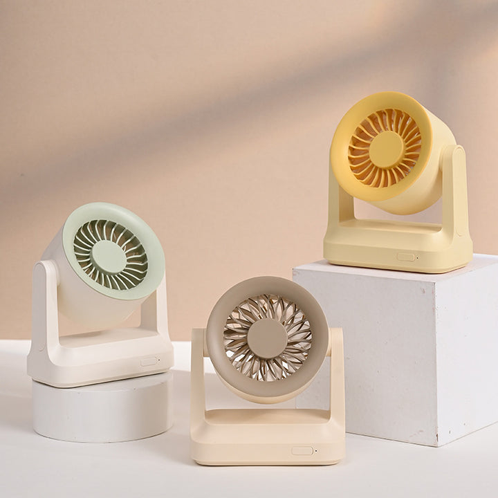 Unisex nan compact table fan and air circulator with swivel head and quiet DC motor Bowlift