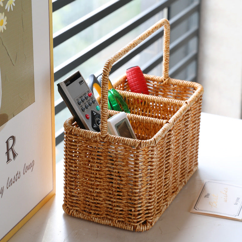 Versatile Woven Organizer Basket with Divided Compartments Bowlift
