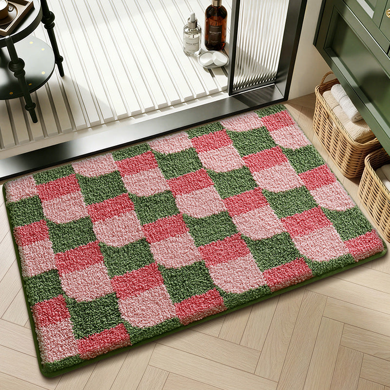 Plush Textured Zigzag Bath Mat Bowlift