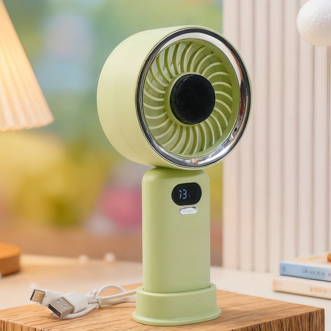 Ladies portable mini fan with digital speed display Bowlift